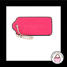 Load image into Gallery viewer, 2.25" COACH NEW YORK Pink Pebbled Leather Nickel Fob Bag Charm Keychain Hang Tag