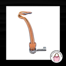 Load image into Gallery viewer, FOSSIL Brown LEATHER STRAP Loop Silver Nickel Fob Bag Charm Keychain Hang Tag