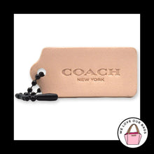 Load image into Gallery viewer, COACH NEW YORK Hang Tag 1.75" Light Pink Black KeyFob Bag Charm Keychain Leather