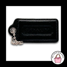 Load image into Gallery viewer, COACH HANG TAG Bag Charm Keychain Fob Black Smooth Leather Nickel 2.5" Large