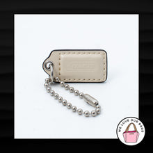 Load image into Gallery viewer, 1.5" Small COACH WHITE PATENT LEATHER NICKEL FOB CHARM KEYCHAIN HANGTAG WRISTLET