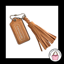 Load image into Gallery viewer, Lot COACH WILLIS Saddle Brown Leather Braided Tassel & Hang Tag Bag Charm Fob