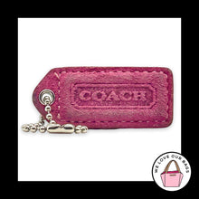 Load image into Gallery viewer, COACH Y2K VINTAGE Hang Tag 2" Pink Suede Leather Bag Charm Keychain Fob Nickel