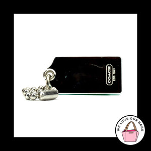 Rare Small COACH Aqua Silver MIRRORED PLASTIC Fob Bag Charm Keychain Hang Tag