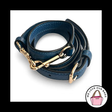 Load image into Gallery viewer, COACH BAG STRAP Blue Leather Gold Brass Replacement Purse Crossbody Shoulder