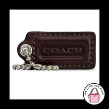 Load image into Gallery viewer, COACH HANG TAG 2" Walnut Brown Leather Bag Charm Keychain Fob Nickel Medium