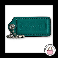 Load image into Gallery viewer, COACH HANG TAG 2.25" Green Smooth Leather Bag Charm Keychain Fob Nickel Large