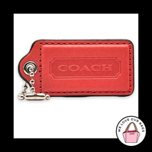 Load image into Gallery viewer, COACH HANG TAG 2.5" Bright Red Leather Bag Charm Keychain Fob Nickel Large