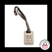 Load image into Gallery viewer, FRYE Silver Nickel Metal Brown Leather Strap Loop Bag Charm Hang Tag Keychain Fob