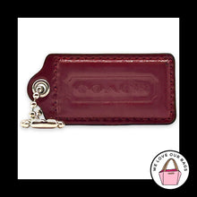 Load image into Gallery viewer, COACH HANGTAG 2.5" Burgundy Dark Red Patent Leather Bag Charm Keychain Fob Large