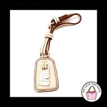 Load image into Gallery viewer, LIZ CLAIBORNE Ivory Cream Leather Strap Buckle Fob Bag Charm Keychain Hang Tag
