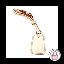 Load image into Gallery viewer, LIZ CLAIBORNE Ivory Cream Leather Strap Buckle Fob Bag Charm Keychain Hang Tag
