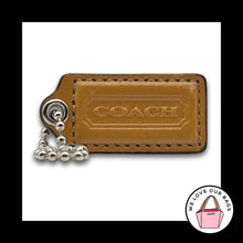 Load image into Gallery viewer, COACH HANG TAG Bag Charm Keychain Fob Honey Brown Leather Nickel 2" Medium
