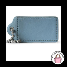 Load image into Gallery viewer, XL Huge COACH HANG TAG 3" Blue Smooth Leather Nickel Bag Charm Keychain Fob