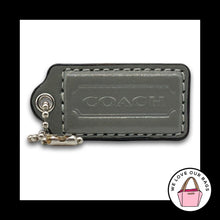 Load image into Gallery viewer, COACH HANG TAG Bag Charm Keychain Fob Gray Grey Polished Leather Nickel 2"