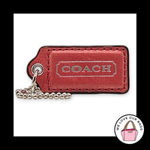 Load image into Gallery viewer, Rare COACH HANG TAG 2" Pink Bag Charm Keychain Fob Leather Nickel Medium