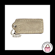 Load image into Gallery viewer, 2" Medium COACH Chalk White Gold Leather Nickel Fob Bag Charm Keychain Hang Tag