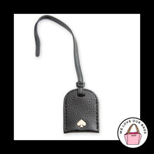 Load image into Gallery viewer, Kate Spade Black Leather Loop Strap Bag Charm Hang Tag Keychain Fob