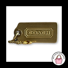Load image into Gallery viewer, VINTAGE COACH 1.75" Brushed Gold Brass Metal Fob Bag Charm Keychain Hang Tag