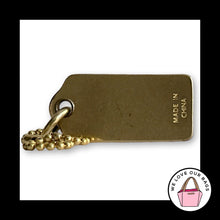Load image into Gallery viewer, VINTAGE COACH 1.75" Brushed Gold Brass Metal Fob Bag Charm Keychain Hang Tag