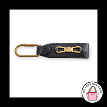 Load image into Gallery viewer, Vintage Y2K LIZ CLAIBORNE Keychain Gold Brass Black Leather Bag Charm Tag Fob