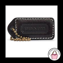 Load image into Gallery viewer, COACH Y2K VINTAGE Hang Tag 2" Mahogany Brown Leather Bag Charm Keychain Brass