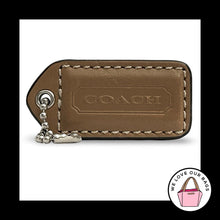 Load image into Gallery viewer, COACH Y2K VINTAGE Hang Tag 2" Taupe Brown Leather Bag Charm Keychain Fob Nickel