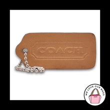 Load image into Gallery viewer, COACH VINTAGE DOUBLESIDED Hang Tag Bag Charm Keychain Camel Brown Leather 2.25"