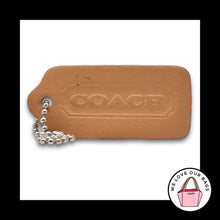 Load image into Gallery viewer, COACH VINTAGE DOUBLESIDED Hang Tag Bag Charm Keychain Camel Brown Leather 2.25"