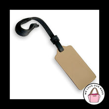 Load image into Gallery viewer, COACH HANG TAG Gold Brass Metal Black Leather Strap Loop Bag Charm Keychain Fob