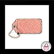 Load image into Gallery viewer, 2" Medium COACH Pink & Snakeskin Leather Nickel Fob Bag Charm Keychain Hang Tag