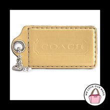 Load image into Gallery viewer, COACH HANG TAG 3" Yellow Smooth Leather Bag Charm Keychain Fob Nickel X-Large