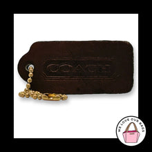 Load image into Gallery viewer, COACH VINTAGE DOUBLESIDED Mahogany Brown Hang Tag Bag Charm Keychain Fob Leather