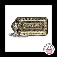 Load image into Gallery viewer, COACH POPPY HANG TAG 1.5" Gold Crackle Leather Bag Charm Keychain Fob Small
