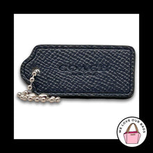 Load image into Gallery viewer, COACH HANG TAG Bag Charm Keychain Fob New York Blue Pebbled Leather Nickel 2"
