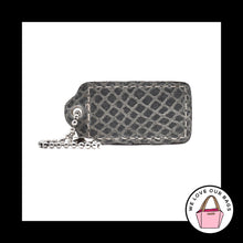 Load image into Gallery viewer, 2" COACH Gray & Snakeskin Exotic Leather Nickel Fob Bag Charm Keychain Hang Tag