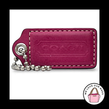 Load image into Gallery viewer, COACH HANG TAG 2.5" Pink Smooth Leather Nickel Large Bag Charm Keychain Fob
