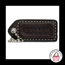 Load image into Gallery viewer, COACH Y2K VINTAGE Hang Tag 2" Brown & Black Leather Bag Charm Keychain Fob