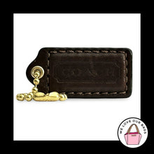 Load image into Gallery viewer, COACH HANG TAG 2" Brown Smooth Leather Bag Charm Keychain Fob Brass Medium