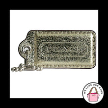 Load image into Gallery viewer, COACH POPPY HANG TAG 2.5" Silver Crackle Leather Bag Charm Keychain Fob Large