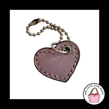 Load image into Gallery viewer, Rare COACH POPPY Script HEART Hang Tag Purple Leather Fob Bag Charm Keychain
