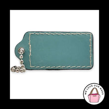 Load image into Gallery viewer, COACH HANG TAG 2.5" Green Patent Leather Blue back Bag Charm Keychain Fob Large