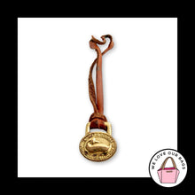Load image into Gallery viewer, VINTAGE Y2K DOONEY & BOURKE Gold Brass Duck Brown Leather Bag Charm Hang Tag Fob