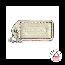 Load image into Gallery viewer, COACH Y2K VINTAGE Hang Tag 1.5" Off White Leather Bag Charm Keychain Fob Small