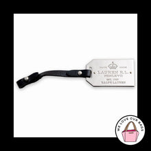 Load image into Gallery viewer, RALPH LAUREN Black Silver Bag Charm Hang Tag Keychain Fob Leather Nickel Metal