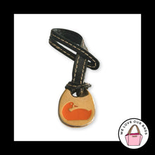 Load image into Gallery viewer, VINTAGE Y2K DOONEY & BOURKE Orange Duck Black Leather Fob Bag Charm Hang Tag