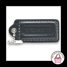Load image into Gallery viewer, COACH HANG TAG 2.25" Bag Charm Keychain Fob Dark Grey Gray Leather Nickel Large