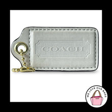 Load image into Gallery viewer, XL Huge COACH HANGTAG 3" Bone Chalk White Leather Brass Bag Charm Keychain Fob