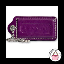 Load image into Gallery viewer, COACH HANG TAG 2.5" Purple Patent Leather Bag Charm Keychain Fob Nickel Large