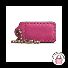 Load image into Gallery viewer, COACH HANG TAG 1.5" Pink Polished Leather Bag Charm Keychain Fob Nickel Small
